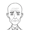 wojak meme : Man in black suit