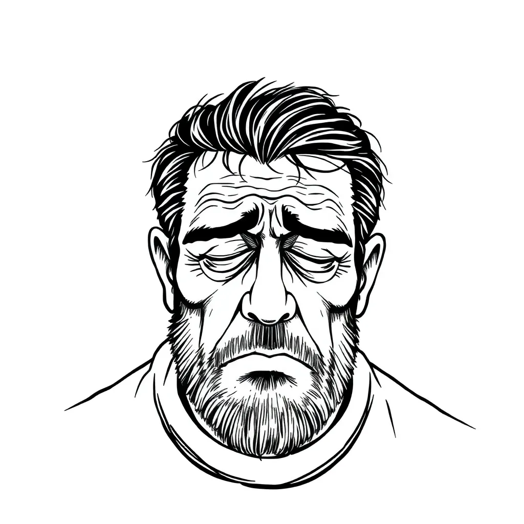 A sad and stressed man