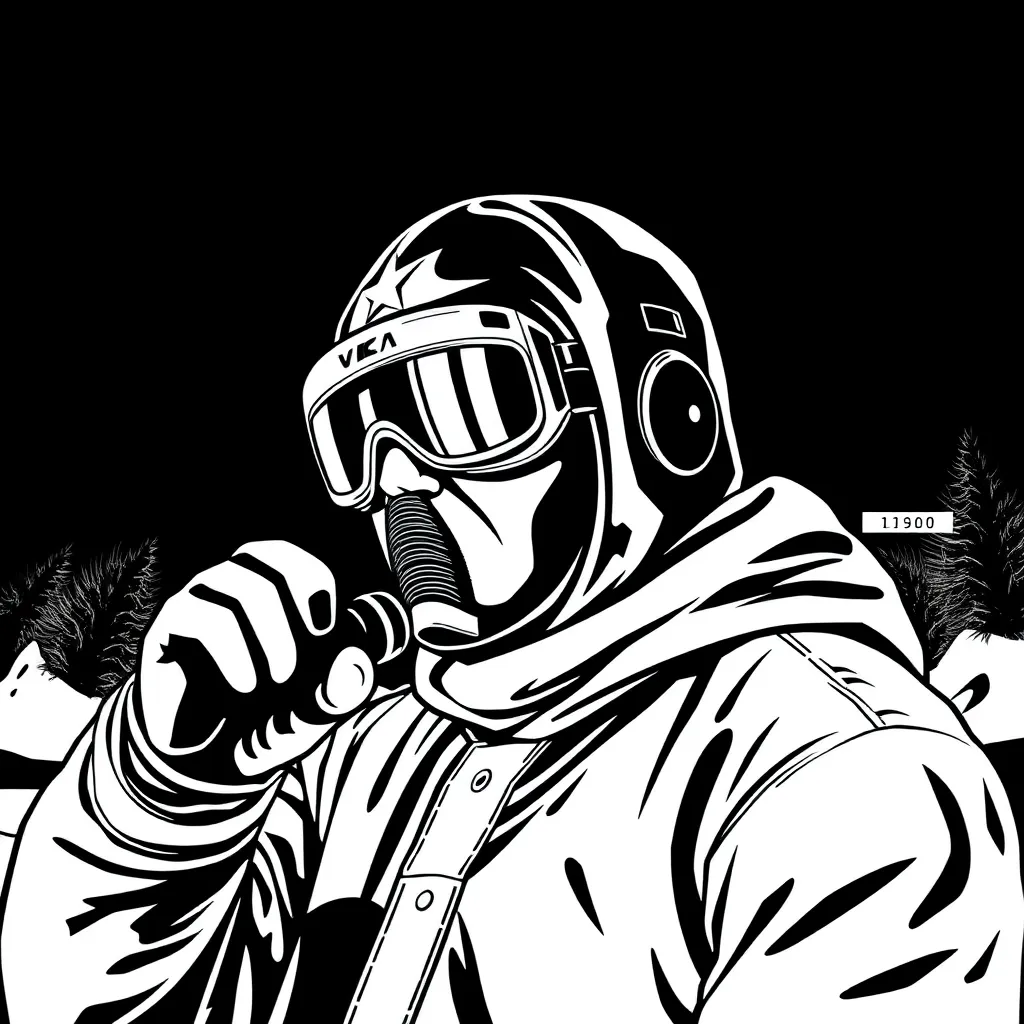 Wojak doomer на фоне панелек в стиле sovietwave