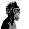 wojak meme : versao homo sapiens ( um homem meio macaco )